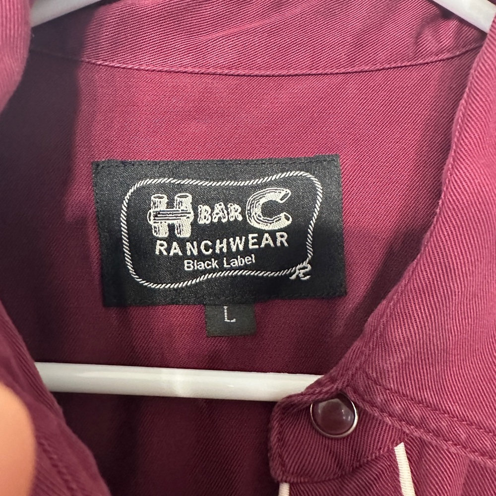 H Bar C RENO MEN'S SHIRT MAROON - Picture 3 of 3